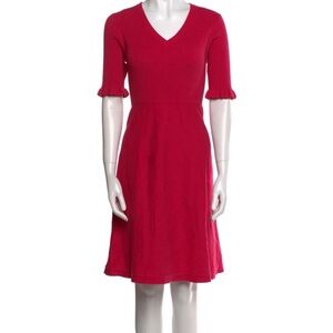 Kate Spade Women's V-Neck Short Sleeve Knit Dress in Dark Pink